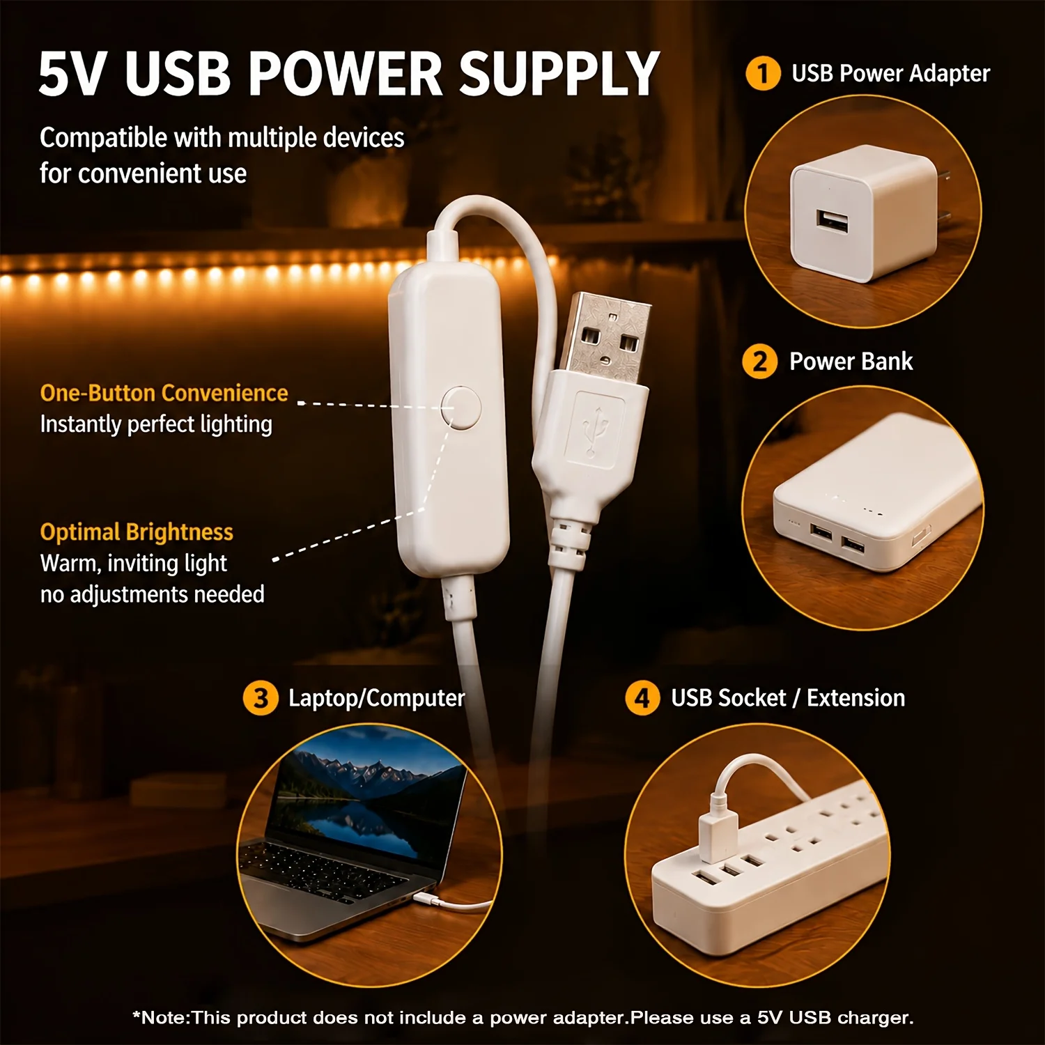 LED Strip Lights USB Button Co - Lighting Decoration Ideas recension och pris