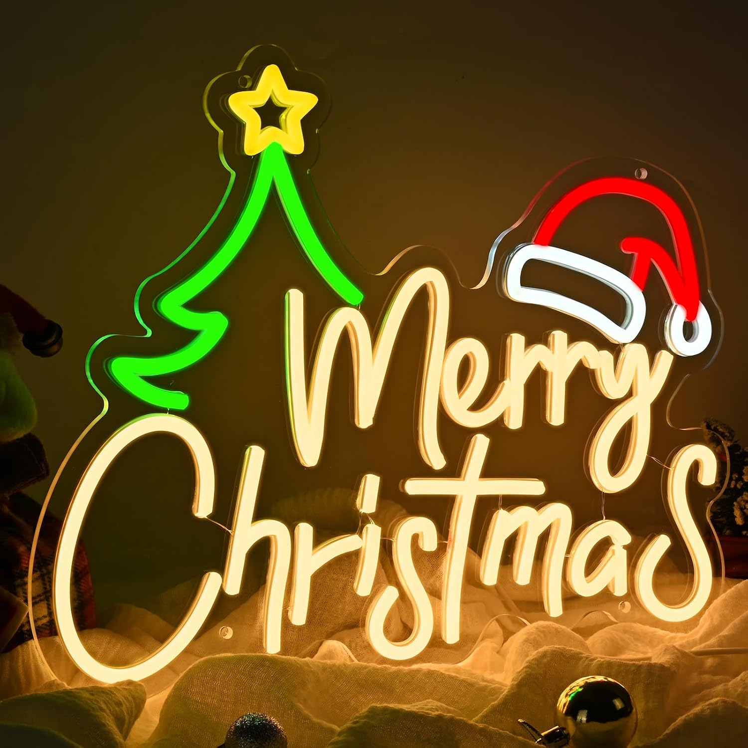 Merry Christmas Neon Sign USB  - Lighting Christmas Decor recension och pris