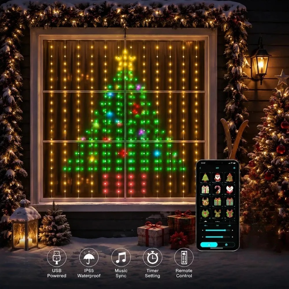 LED Christmas Curtain Lights C - Lighting Christmas Decor recension och pris