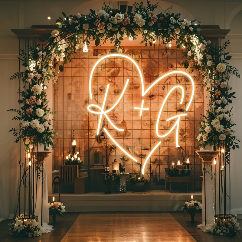 Custom Initials Heart LED Neon - Lighting Christmas Decor recension och pris