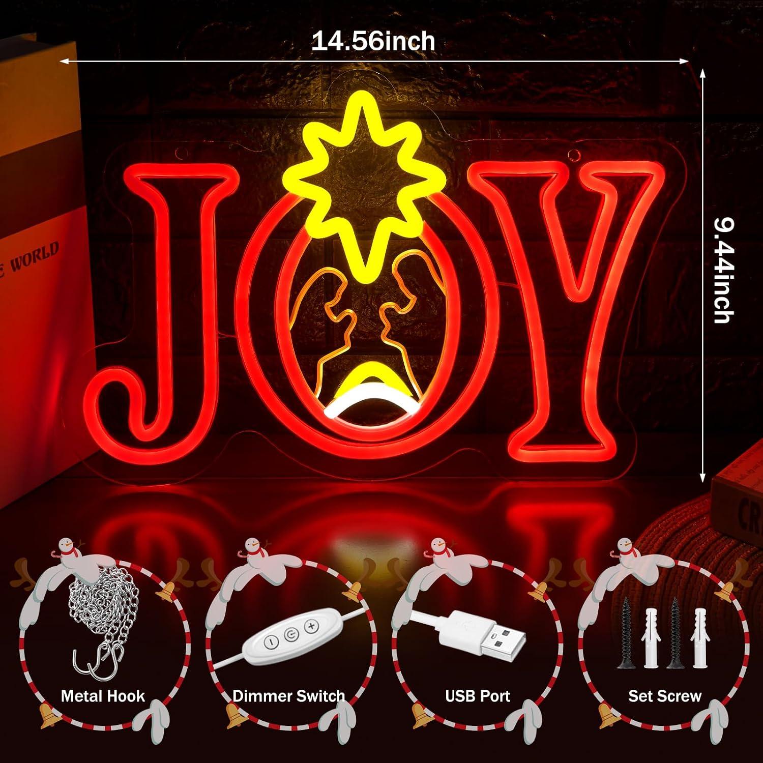 Joy Nativity Scene Neon Sign U - Lighting Christmas Decor recension och pris
