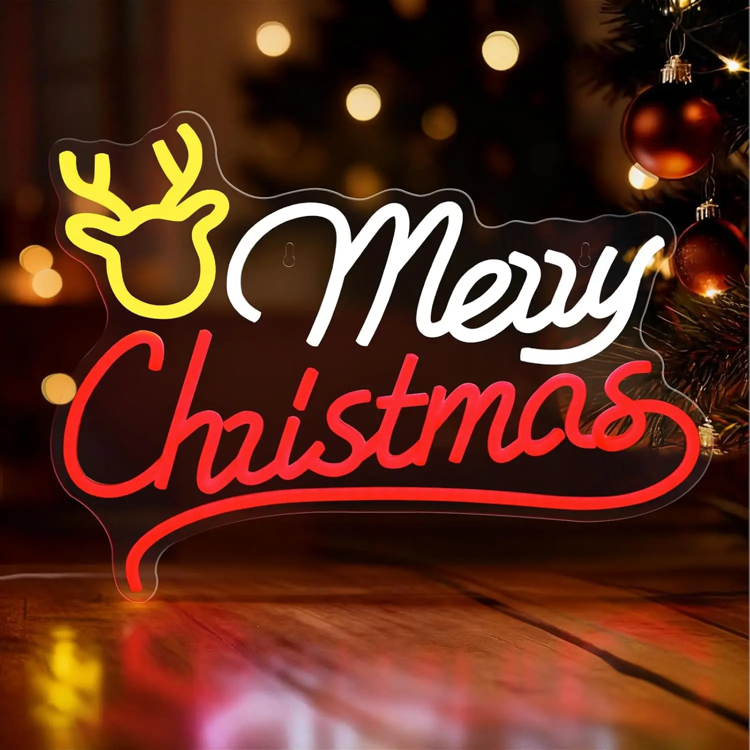 Merry Christmas Reindeer Neon  - Lighting Christmas Decor recension och pris
