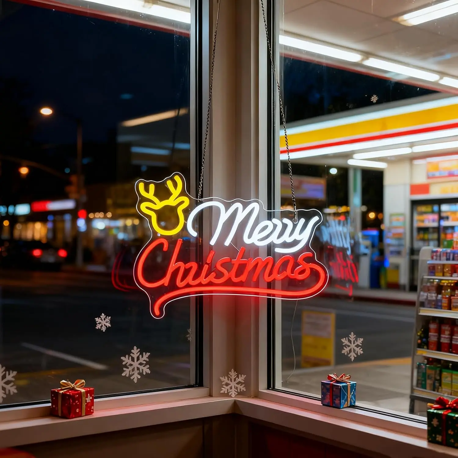 Merry Christmas Reindeer Neon  - Lighting Christmas Decor recension och pris